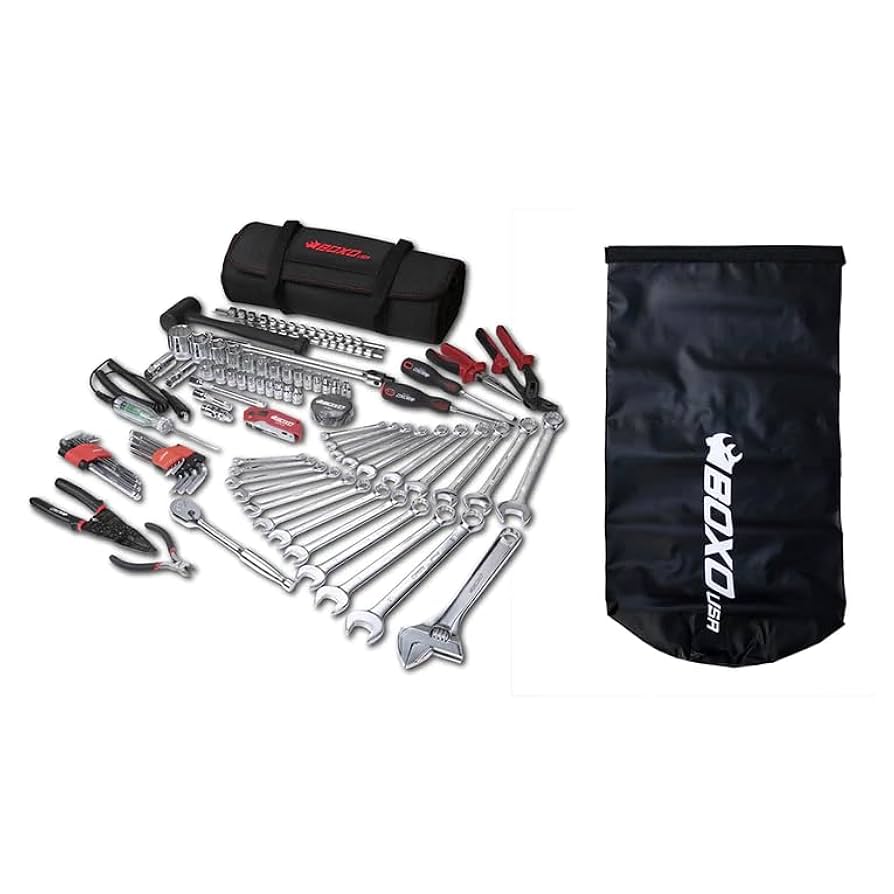 Boxo USA 82-Piece Marine Boat Tool Roll - Metric & SAE Tools